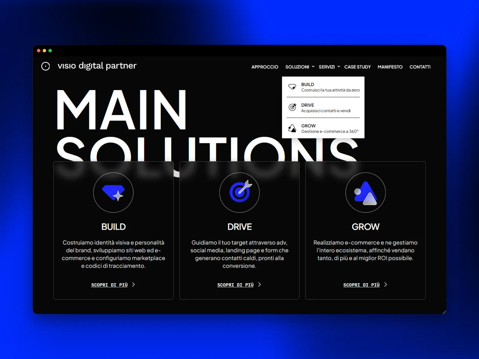 Detail of desktop view of www.visiodp.com